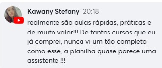 Depoimento de aluna 5 sobre os cursos da Laís Sena